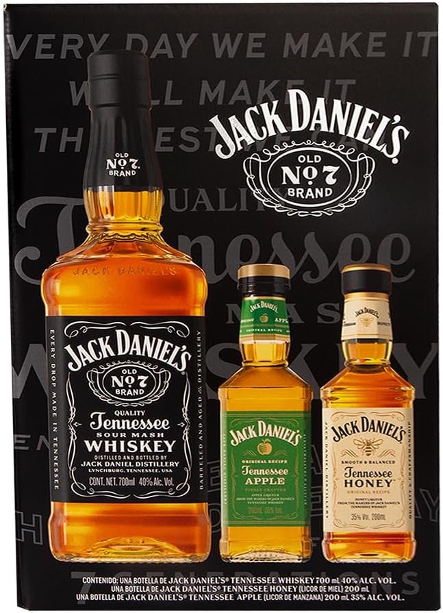 Pack Jack Daniel's Tennessee Whiskey 700 ml + Honey 200 ml + Apple 200 ml
