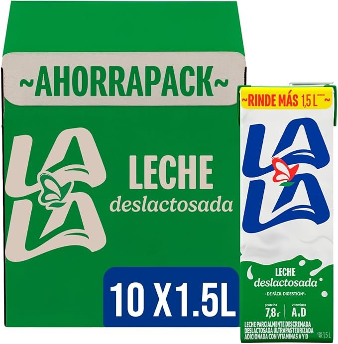LALA Leche Deslactosada 1.5 L Paquete de 10