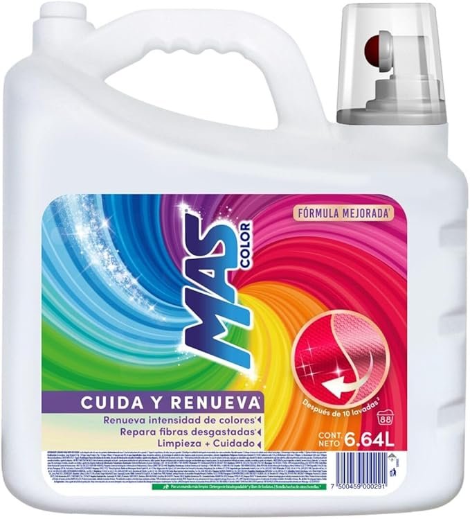 MAS Color Colores Intensos Detergente Líquido 6.64L