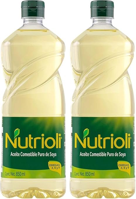Nutrioli Aceite Puro De Soya 850 ml Paquete de 2
